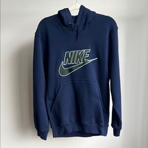 Nike Deadstock Navy Blue Hoodie with Green Logo (2003)